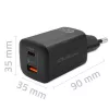 Qoltec 50766 Ładowarka do urządzeń mobilnych Laptop, Przenośna konsola do gier, Power bank, Smartfon, Smartwatch, Tablet Czarny AC Szybkie ładowanie Wewnętrzna