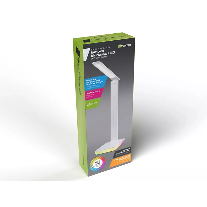 Tracer 47705 Prisma Biały LED Lampka biurkowa