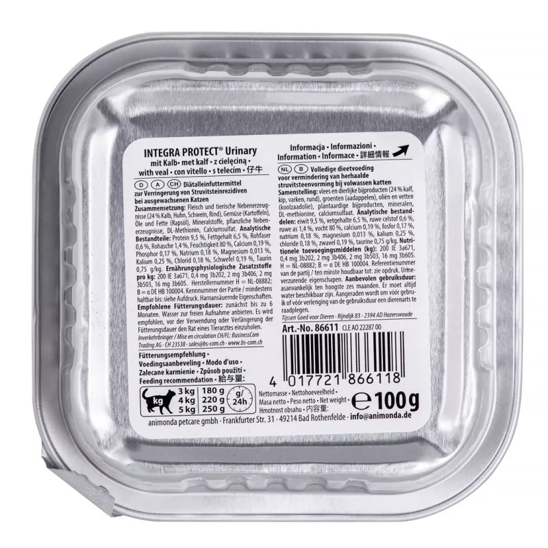 Mokra karma dla kotów animonda Integra Protect 47106633 100 g — wołowina, kurczak, wieprzowina, bez zbóż, bez glutenu, dorosłe