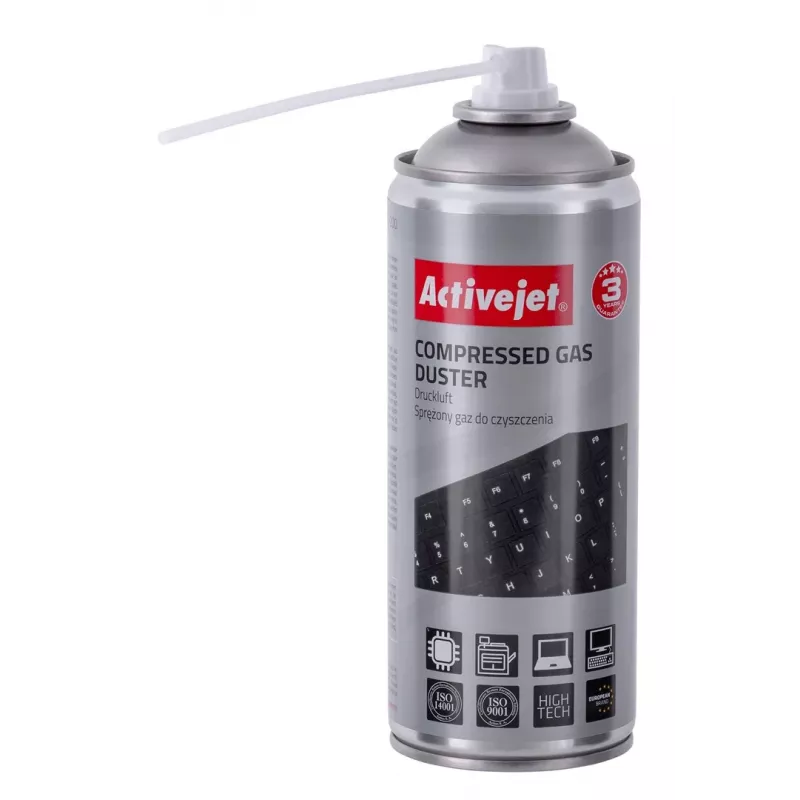 Sprężone powietrze w aerozolu ActiveJet AOC-200 — spray do czyszczenia sprzętu, 400 ml, do metalu/plastiku, elektroniki