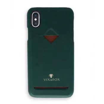 Tylna obudowa z kieszenią na karty VixFox do iPhone XSMAX — leśna zieleń, ochronny case z kieszonką na karty