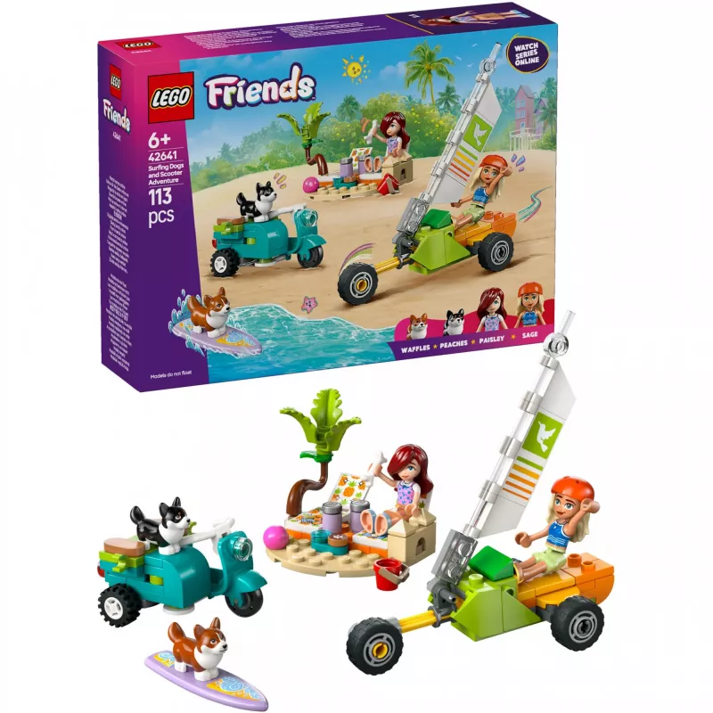 LEGO FRIENDS 42641 Przygoda z psami surfingowymi i hulajnogą