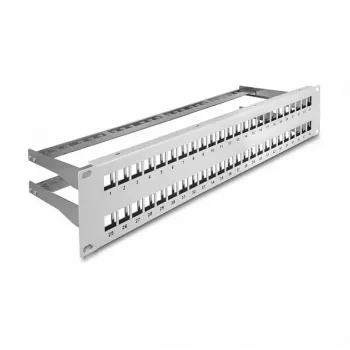 DeLOCK 19-calowy panel krosowy Keystone 48 portów z odciążkami 2U szary