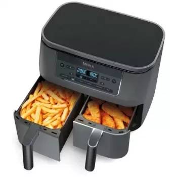 Ninja DZ300EU frytkownica beztłuszczowa Dual Zone, 7,6 l (2 x 3,8 l), 2400 W, 240 °C, szara