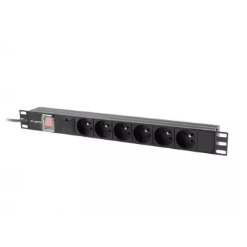Rack PDU LANBERG PDU-06E-0200-IEC-BK 1U 10A 6x PL jednostka dystrybucji zasilania