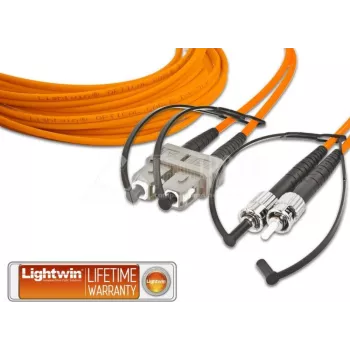 Wysokiej jakości kabel światłowodowy duplex Lightwin MM OM1, SC - ST Patchkabel LWL (LDP-62 SC-ST 10.0)