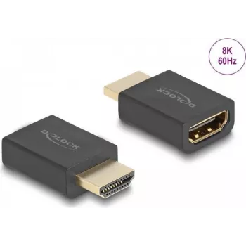 DeLOCK High Speed HDMI Adapter męski na żeński 8K 60 Hz czarny