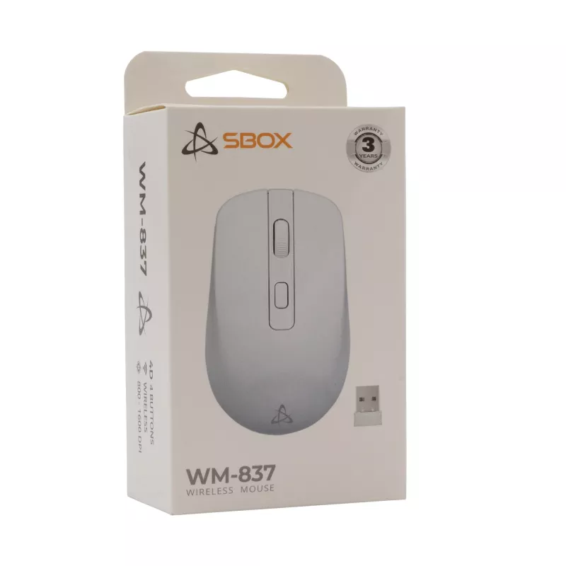 Mysz SBOX WM-837 biała USB Type-A
