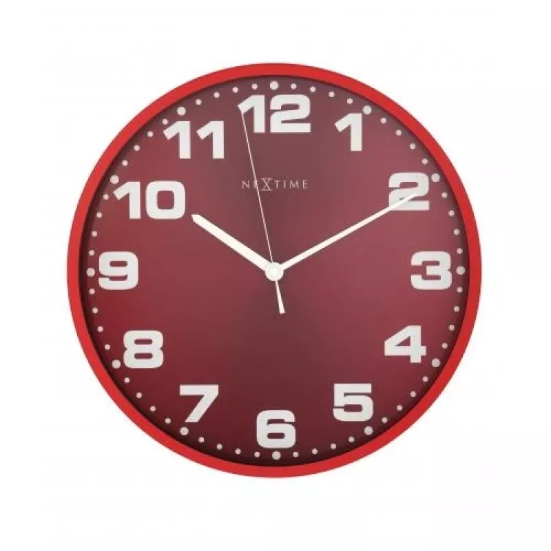 Zegar ścienny NeXtime Dash Red 3053ro, Ø35 cm, czerwony/srebrny