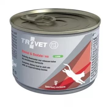 Mokra karma dla kota TROVET Renal & Oxalate RID Lamb 200 g, dieta weterynaryjna dla dorosłych kotów, puszka 200 g