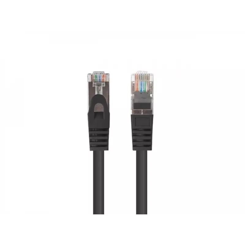 Ethernet patch kabel LANBERG Cat6 U/UTP PCF6-20CC-0100-BK, 1 m, Czarny, RJ-45, 250 MHz, CCA