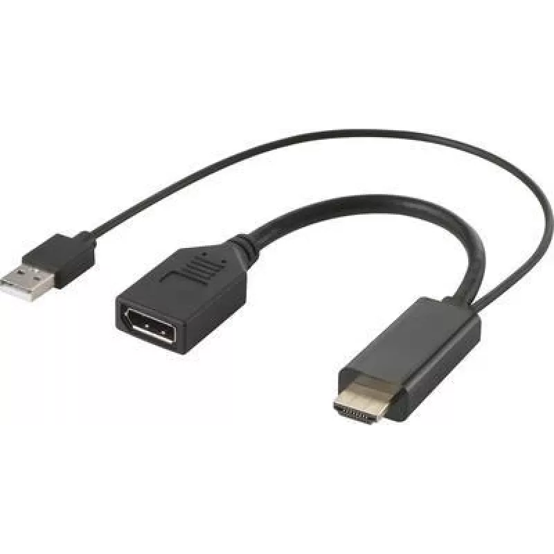 RF-4777274 HDMI Converter[2x HDMI-Plug USB 2.0 Socket A - 1x DisplayPort (RF-4777274)