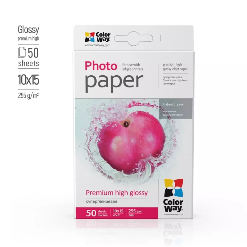 Papier fotograficzny ColorWay PSG2550504R błyszczący 255 g/m² 10x15 cm 50 arkuszy