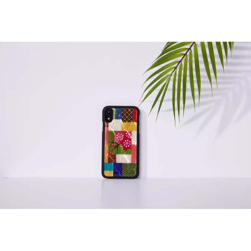 Etui telefoniczne iKins do iPhone XR — wzór kwitnącej wiśni, czarne