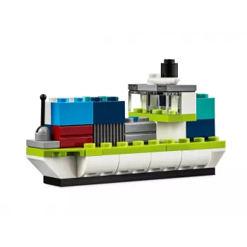 LEGO Classic Kreatywne Pojazdy Kolorowy Zestaw Modeli Samochodów Zawierający Zabawkę Radiowozu Policyjnego i 11023 Classic Zielona Płyta Podstawowa Kwadratowa 32x32 Wypustki Trawnik Budowlany