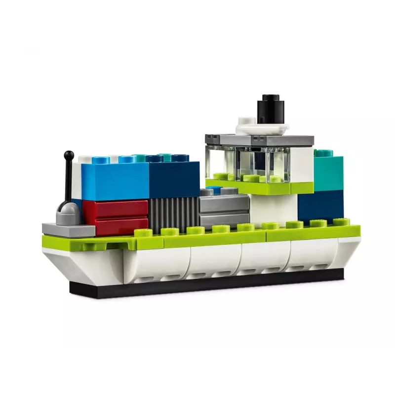 LEGO Classic Kreatywne Pojazdy Kolorowy Zestaw Modeli Samochodów Zawierający Zabawkę Radiowozu Policyjnego i 11023 Classic Zielona Płyta Podstawowa Kwadratowa 32x32 Wypustki Trawnik Budowlany