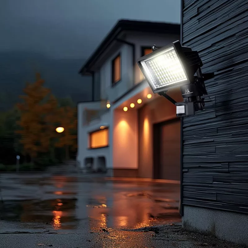 Maclean MCE442 Lampa solarna LED reflektor z czujnikiem ruchu naścienna lampa zmierzchowa IP44 6W 6000K