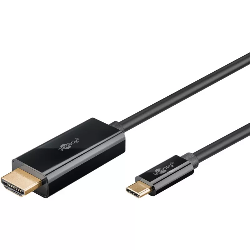 Goobay USB-C na HDMI Kabel 4K 60 Hz 1 m czarny - Wtyk> HDMI (75696)