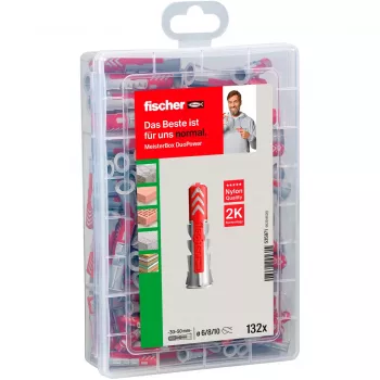 Meister-Box DUOPOWER, kołki rozporowe jasnoszare/czerwone, 132 sztuki