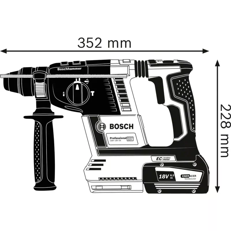 BOSCH. Młotowiertarka SDS+ GBH 18V-26 Solo 2,6 J