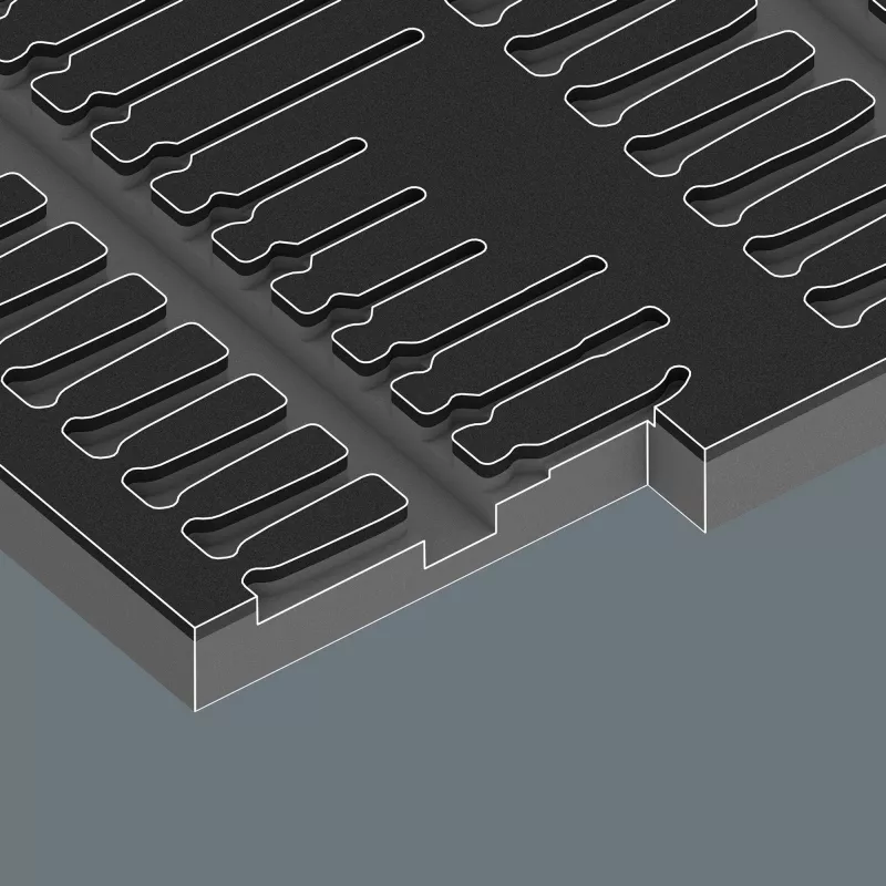 9715 Schaumstoffeinlage Kraftform Micro Set 1 9715, Schraubendreher schwarz/grün, für Tool Rebel Werkstattwagen