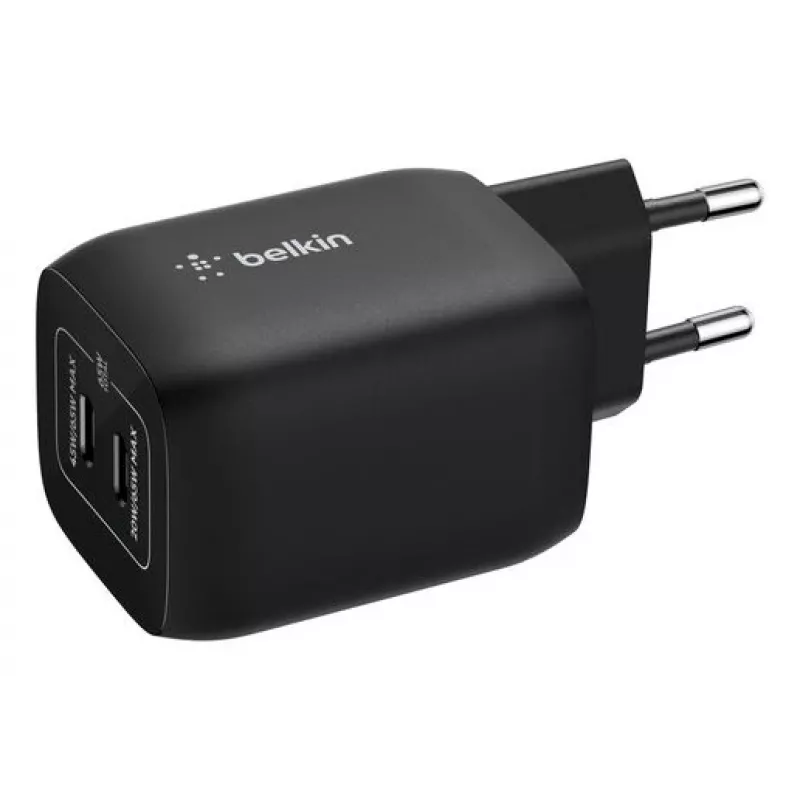 Ładowarka USB-C Dual Belkin ENA007KQBK 65 W — podwójne ładowanie USB-C PD do laptopów i urządzeń mobilnych