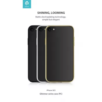 Etui ochronne Devia seria Glimmer dla iPhone SE2, złote, twardy tył PC