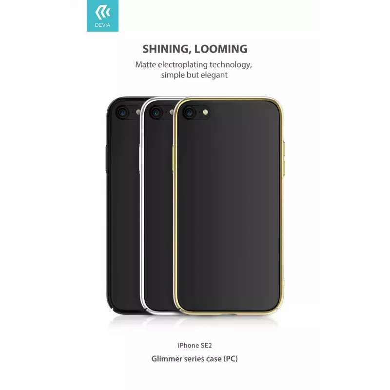 Etui ochronne Devia seria Glimmer dla iPhone SE2, złote, twardy tył PC