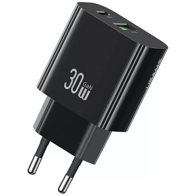 Ładowarka USAMS USA001631 30W z 1x USB-C i 1x USB-A szybkie ładowanie