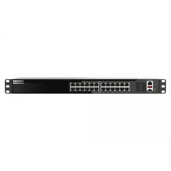 Przełącznik sieciowy QNAP QSW-M3224-24T zarządzalny L3 10G Ethernet (100/1000/10000) 1U czarny, srebrny