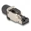 DeLOCK 86017 złącze przewodowe RJ45/LSA Czarny Srebrny Męski