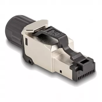 DeLOCK 86017 złącze przewodowe RJ45/LSA Czarny Srebrny Męski