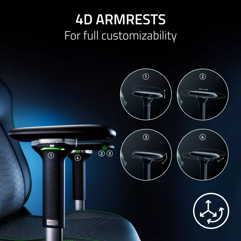 Fotel gamingowy Razer Iskur V2 Wyściełane siedzisko Czarny