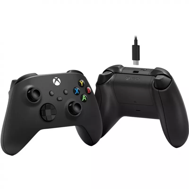 Microsoft Xbox Wireless Controller + kabel USB-C, czarny gamepad analogowy / cyfrowy PC, Xbox One, Xbox One S, Xbox One X, Xbox Series S, Xbox Series X