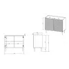 Komoda Cama Meble ONDA 2D 98x45x85 cm, czarna, rama z płyty wiórowej