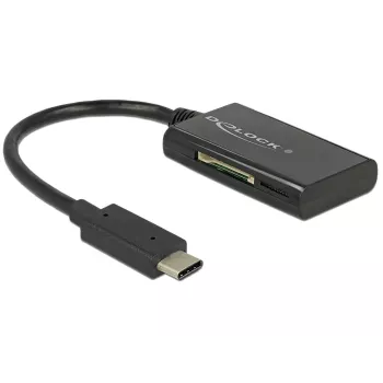 Czytnik kart Delock USB 3.1 Gen 1 USB Type-C męski 4 gniazda - Czytnik kart - All-in-one (MMC, SD, miniSD, RS-MMC, TransFlash, MMCmobile, microSD, MMCmicro, SDHC, miniSDHC, microSDHC, SDXC, microSDXC, SDHC UHS-I, microSDHC UHS-I)