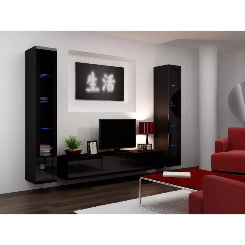 Cama Witryna VIGO '180' 180/40/30 czarny/czarny połysk