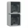Gniazdo Schuko Gira 4780 30 — 250 V, 16 A, szare, obudowa z tworzywa sztucznego