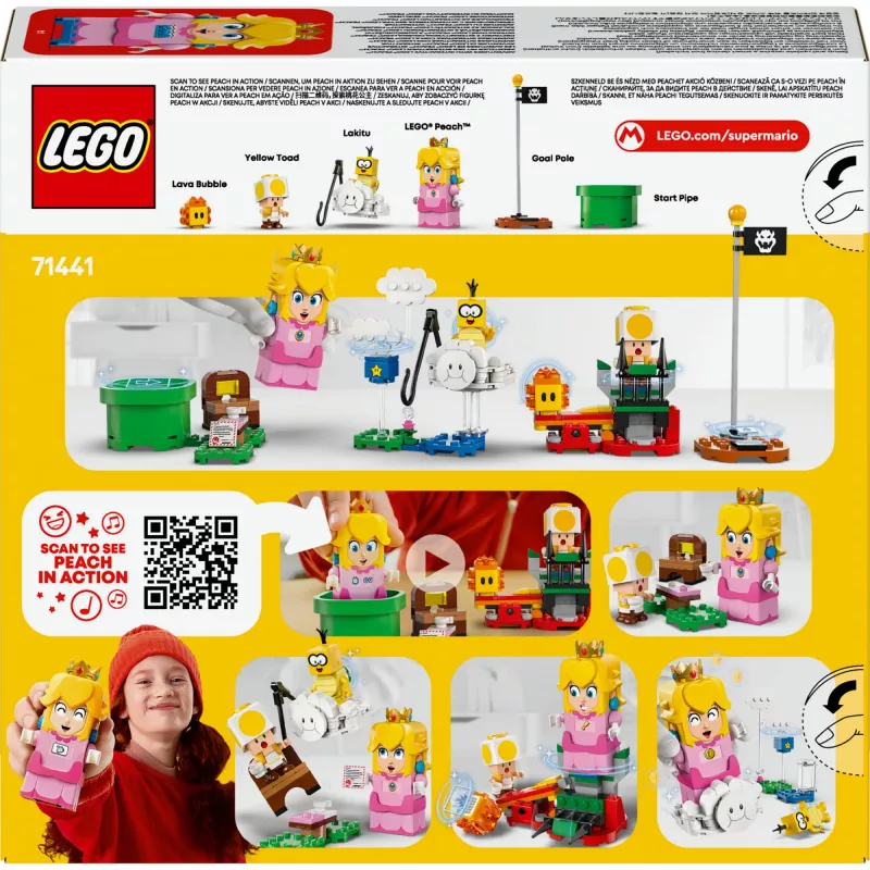 Zestaw konstrukcyjny LEGO 71441 Super Mario Interaktywna figurka LEGO Peach, kompatybilny z systemem LEGO