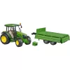 Model ciągnika BRUDER John Deere 5115 M z przyczepą wywrotką
