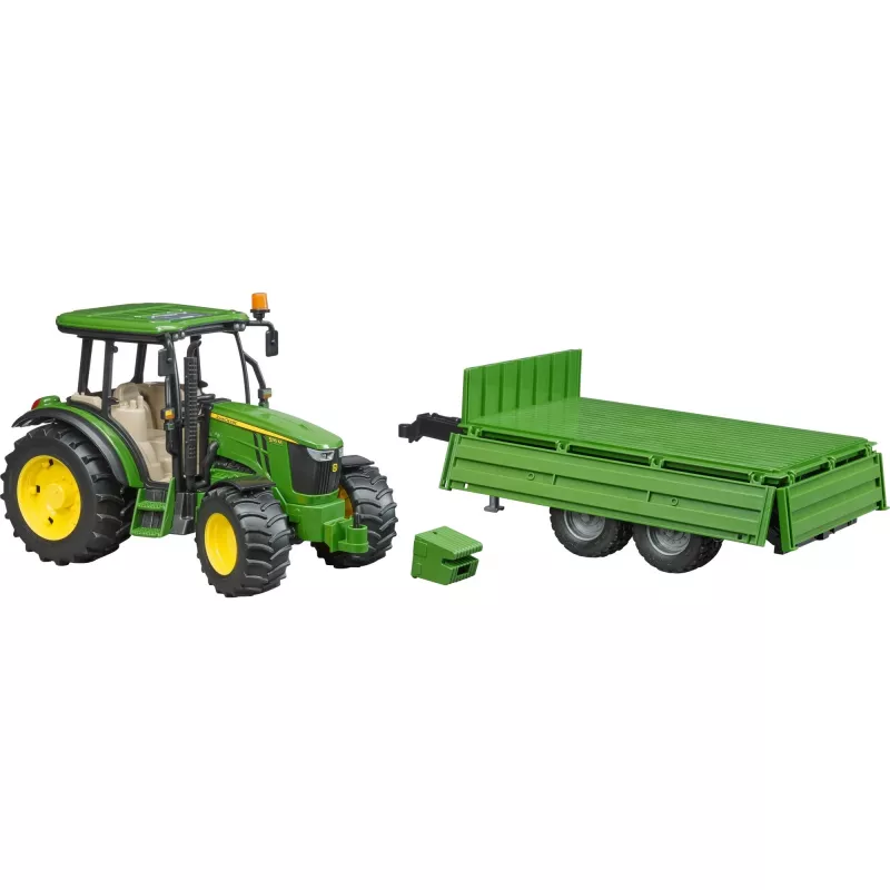 Model ciągnika BRUDER John Deere 5115 M z przyczepą wywrotką