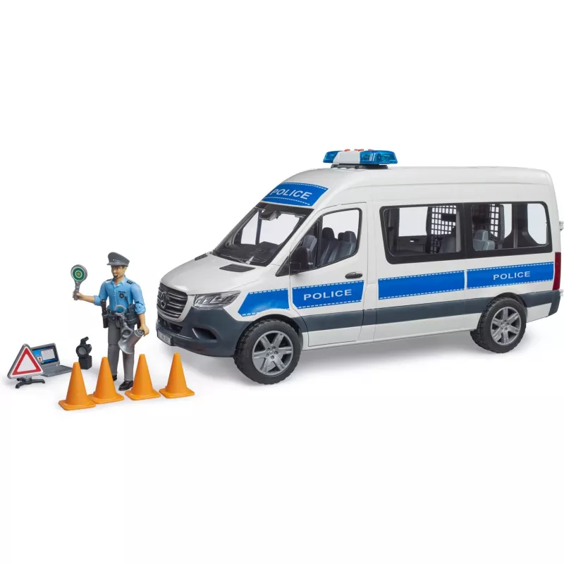 Zestaw Mercedes-Benz Policyjny Sprinter z figurką i modułem świetlno-dźwiękowym