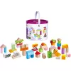 Kolorowe drewniane klocki konstrukcyjne, Zabawka konstrukcyjna 50 elementów