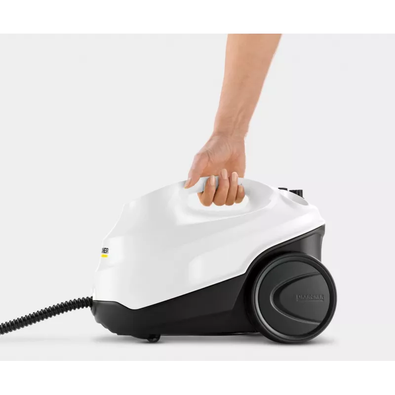 Mop parowy Kärcher SC 3 EasyFix Plus — zbiornik na wodę 1 l, 1900 W, para pod ciśnieniem 3,5 bara, biały
