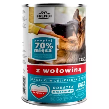 Mokra karma dla psa Frendi z kawałkami wołowiny w delikatnym sosie 1250 g