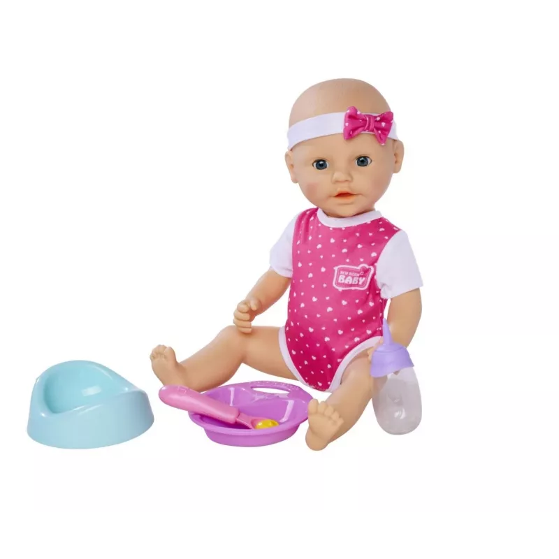 Lalka SIMBA New Born Baby Hungry Baby 38 cm – realistyczna lalka bobas, 38 cm