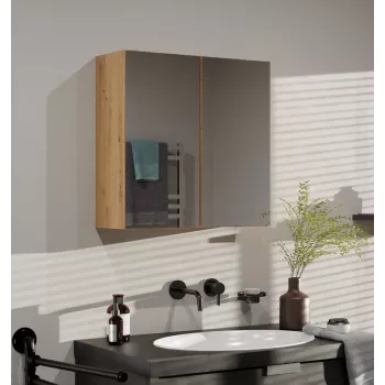 Szafka łazienkowa wisząca top e shop POLA 2DL ARTISAN — dębowa, 600×220×600 mm, 3 półki