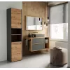 Szafka łazienkowa Topeshop S40 ANTRACYT/ARTISAN, wolnostojąca, 400×300×1700 mm, 6 półek, 2 drzwi