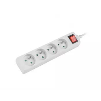 Listwa zasilająca Lanberg PS1-04E-0150-W 1,5 m 4 gniazda AC Do użytku wewnętrznego Biała