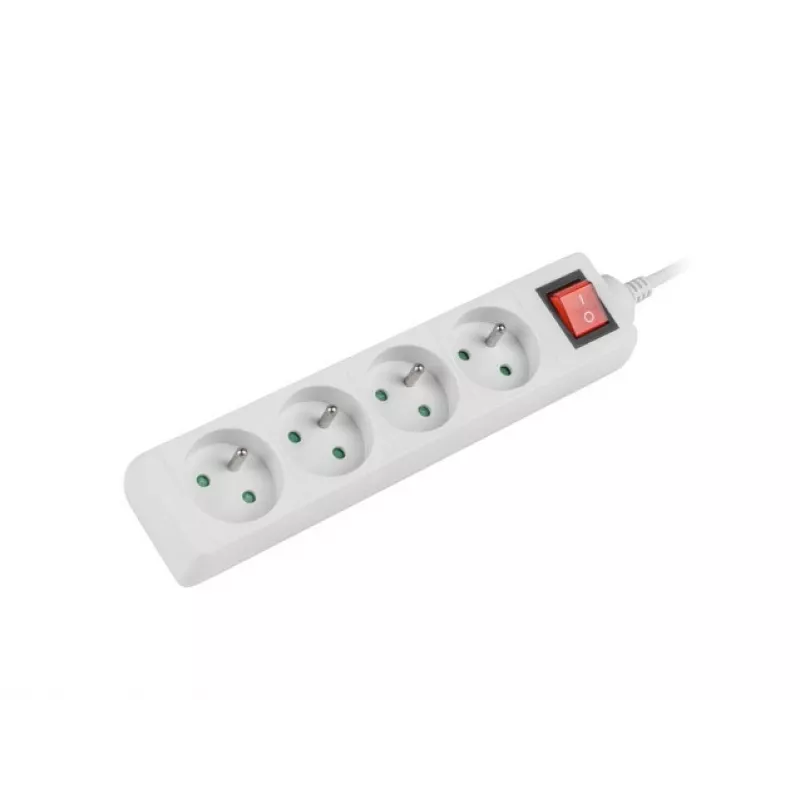 Listwa zasilająca Lanberg PS1-04E-0150-W 1,5 m 4 gniazda AC Do użytku wewnętrznego Biała
